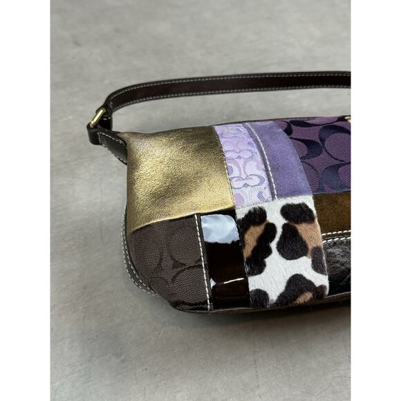Coach RARE Vintage Y2K Animal Print Patchwork Mini Bag - Picture 3 of 13